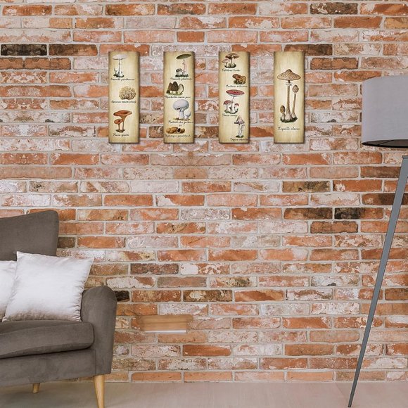 4 Pack Mushroom Wall Decor  11 x 3.5 Inch - Picture 3 of 8